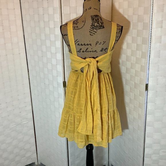 sadie & sage mustard mini dress small - Picture 6 of 7
